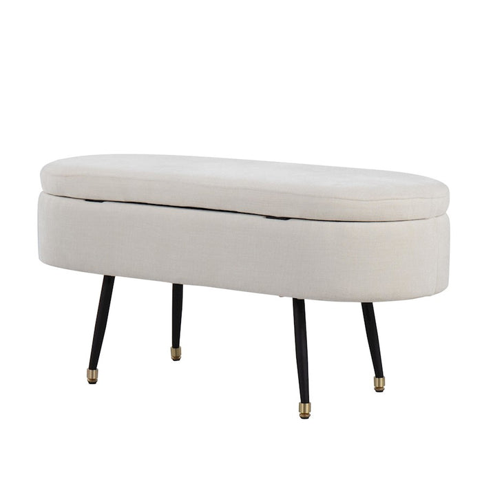 LumiSource Harvey Storage Bench, Black/Cream/Gold
