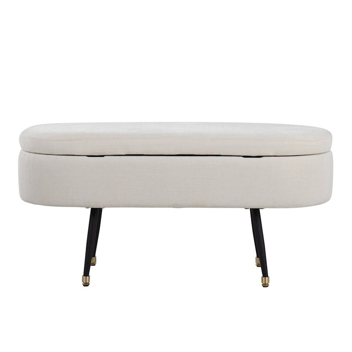 LumiSource Harvey Storage Bench, Black/Cream/Gold