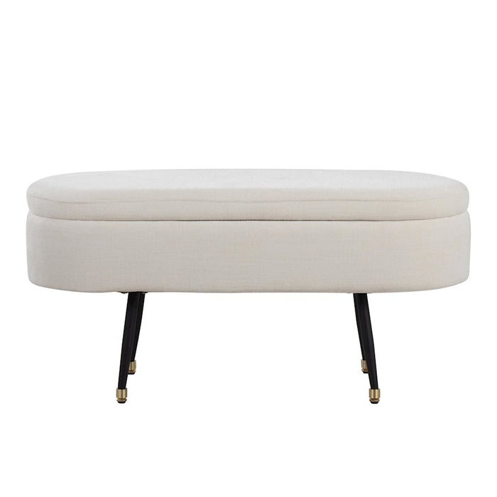 LumiSource Harvey Storage Bench, Black/Cream/Gold