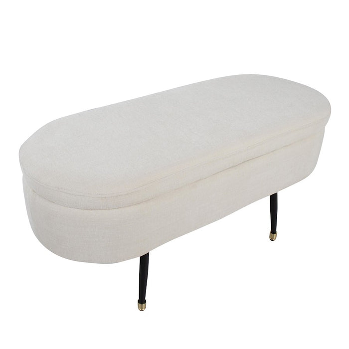 LumiSource Harvey Storage Bench, Black/Cream/Gold