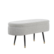 LumiSource Harvey Storage Bench, Black/Grey/Gold - OTSTOR-HARVEYBKLGY