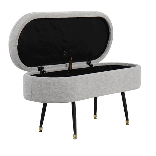 LumiSource Harvey Storage Bench, Black/Grey/Gold