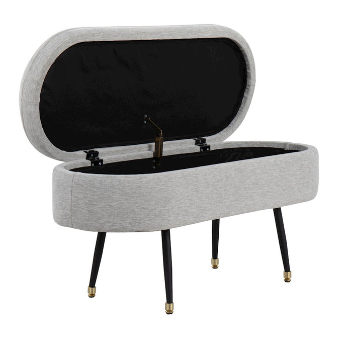 LumiSource Harvey Storage Bench, Black/Grey/Gold