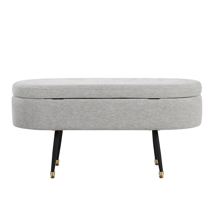 LumiSource Harvey Storage Bench, Black/Grey/Gold