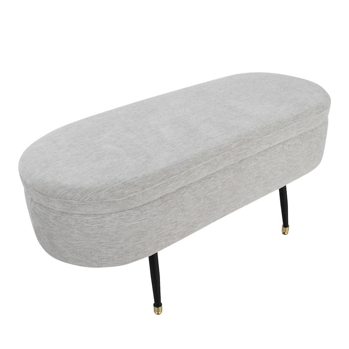 LumiSource Harvey Storage Bench, Black/Grey/Gold