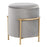 LumiSource Rhonda Storage Ottoman, Gold Metal/Silver Velvet - OTSTOR-RHONDAAUVSV