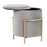 LumiSource Rhonda Storage Ottoman, Gold Metal/Silver Velvet