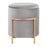LumiSource Rhonda Storage Ottoman, Gold Metal/Silver Velvet