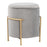 LumiSource Rhonda Storage Ottoman, Gold Metal/Silver Velvet