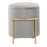 LumiSource Rhonda Storage Ottoman, Gold Metal/Silver Velvet