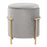 LumiSource Rhonda Storage Ottoman, Gold Metal/Silver Velvet