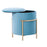 LumiSource Rhonda Storage Ottoman, Gold Metal/Teal Velvet