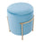 LumiSource Rhonda Storage Ottoman, Gold Metal/Teal Velvet