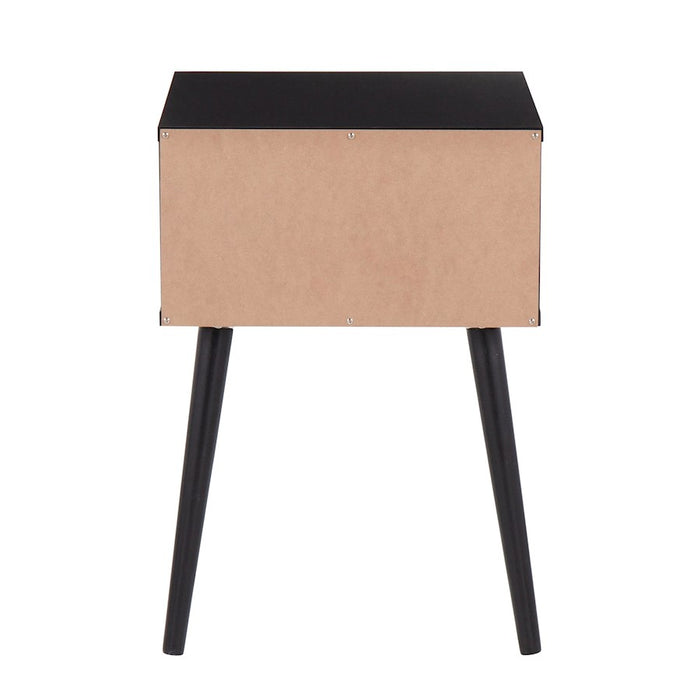 LumiSource Bora Bora Side Table in Black Wood/Rattan