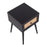 LumiSource Bora Bora Side Table in Black Wood/Rattan