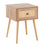 LumiSource Bora Bora Side Table in Natural Wood/Rattan - T21-BORANA