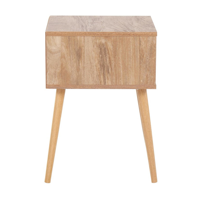 LumiSource Bora Bora Side Table in Natural Wood/Rattan