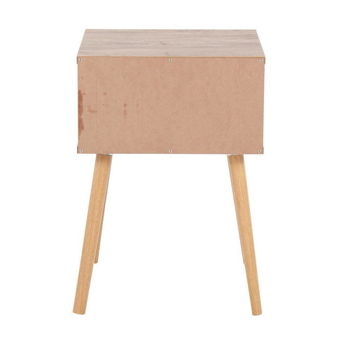 LumiSource Bora Bora Side Table in Natural Wood/Rattan
