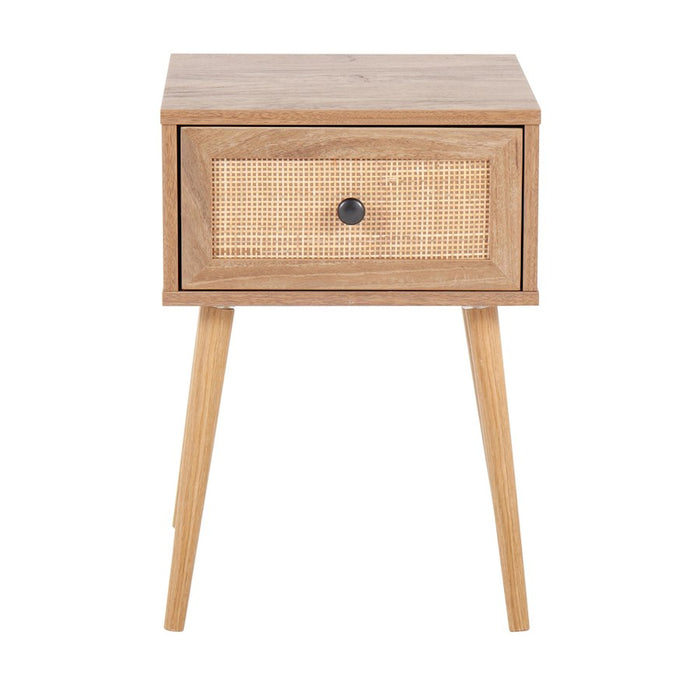 LumiSource Bora Bora Side Table in Natural Wood/Rattan