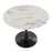LumiSource Pebble Mod Table, Black Metal/White Marble Veneer