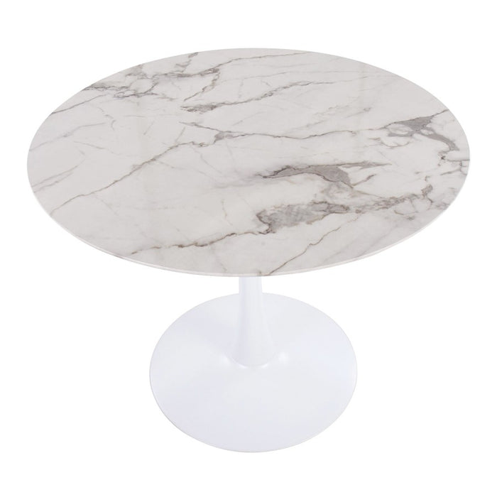 LumiSource Pebble Mod Table, White Metal