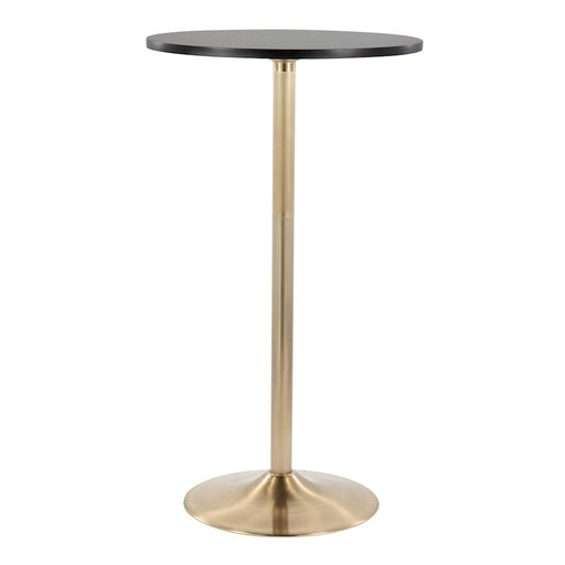 LumiSource Pebble Table in Gold Metal/Black MDF - T3042-PEBAUBK