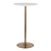 LumiSource Pebble Table in Gold Metal/White MDF - T3042-PEBAUW