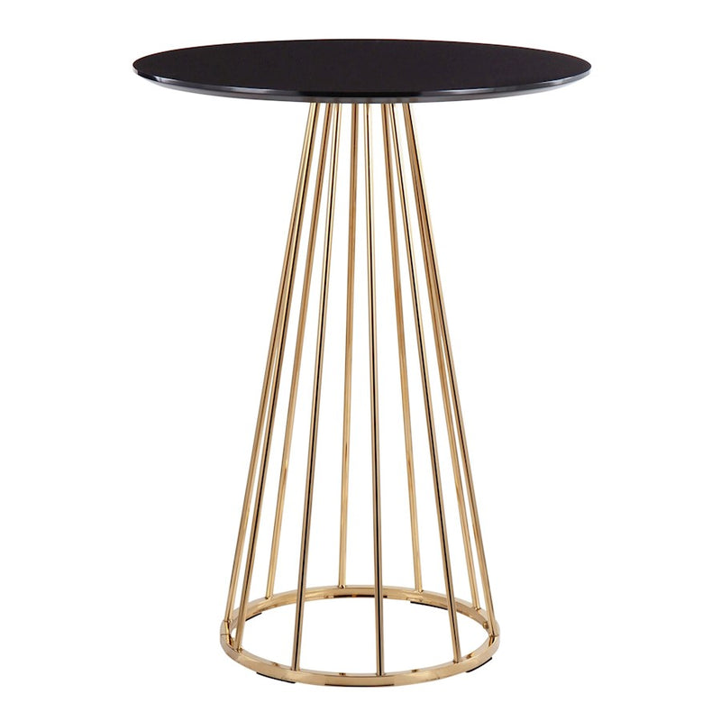 LumiSource Canary Counter Table in Gold Steel/Black MDF - T36-CANARY2AUBK