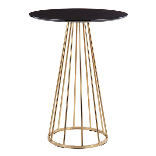 LumiSource Canary Counter Table in Gold Steel/Black MDF - T36-CANARY2AUBK