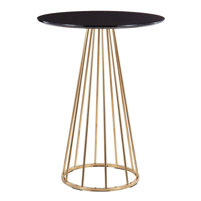 LumiSource Canary Counter Table in Gold Steel/Black MDF - T36-CANARY2AUBK