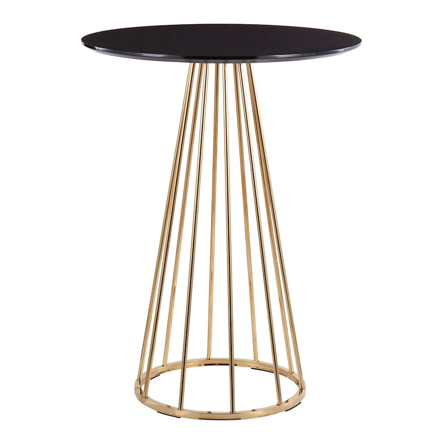 LumiSource Canary Counter Table in Gold Steel/Black MDF - T36-CANARY2AUBK