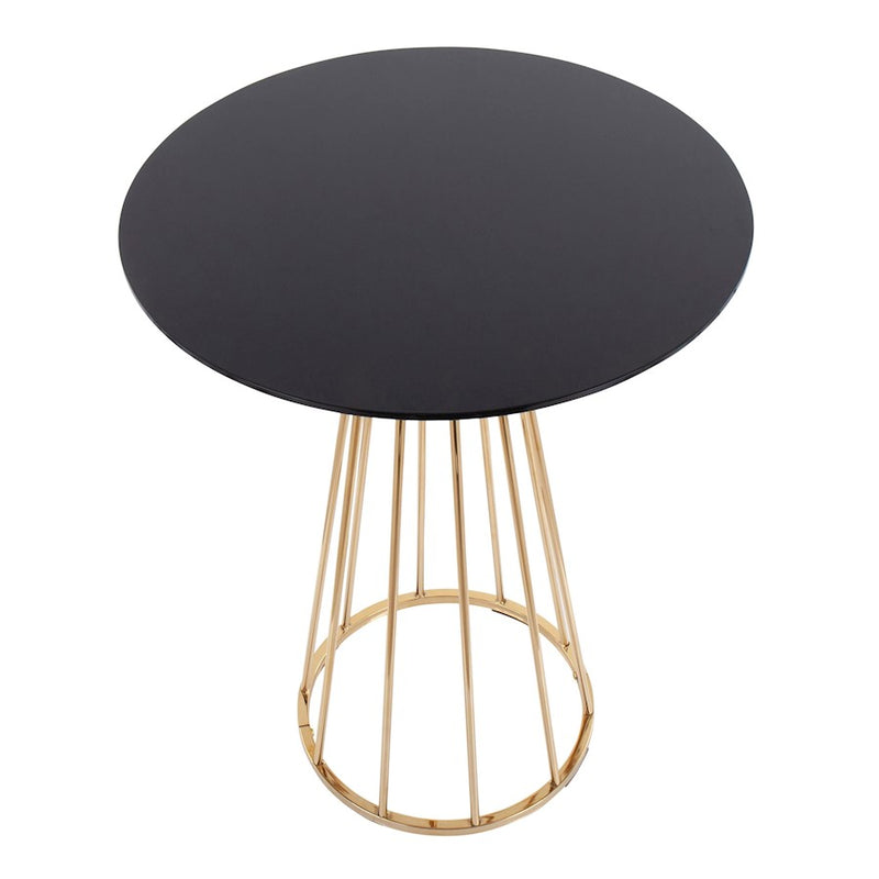 LumiSource Canary Counter Table in Gold Steel/Black MDF