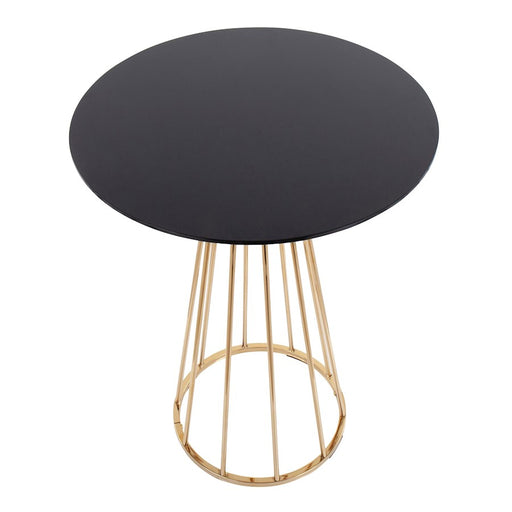 LumiSource Canary Counter Table in Gold Steel/Black MDF
