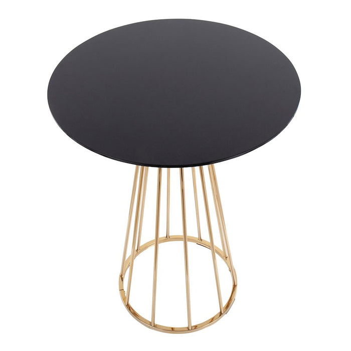 LumiSource Canary Counter Table in Gold Steel/Black MDF