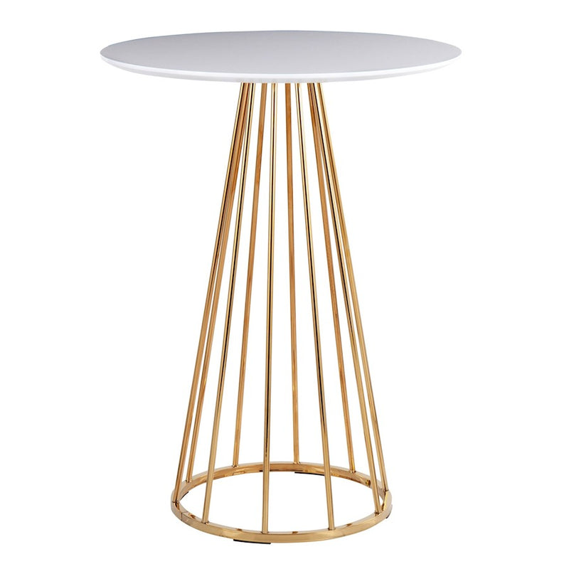 LumiSource Canary Counter Table in Gold Steel/White MDF - T36-CANARY2AUW
