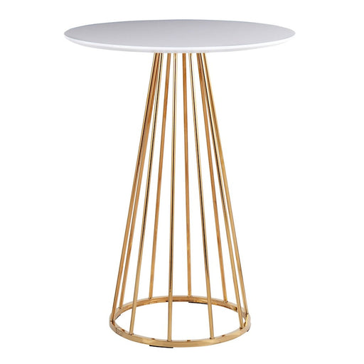 LumiSource Canary Counter Table in Gold Steel/White MDF - T36-CANARY2AUW
