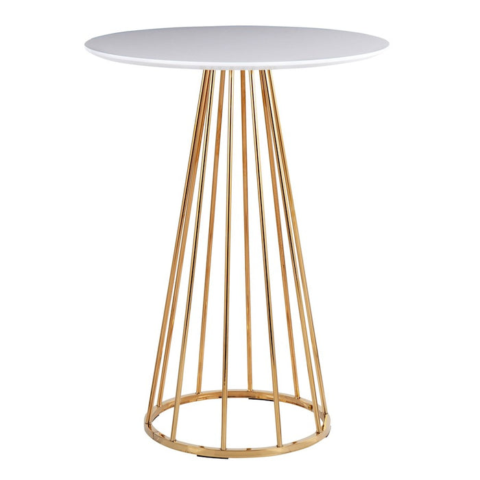LumiSource Canary Counter Table in Gold Steel/White MDF - T36-CANARY2AUW