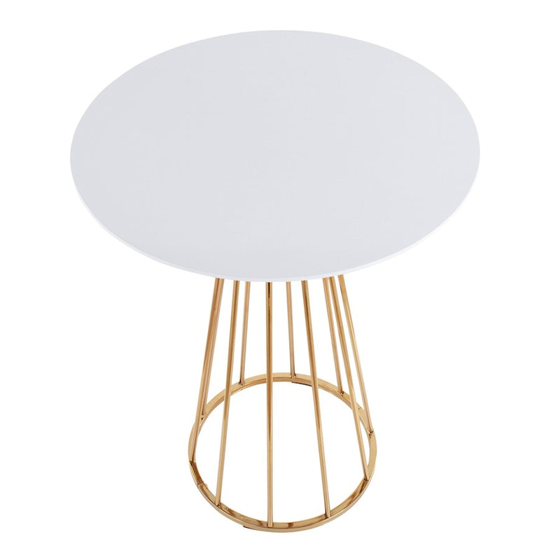LumiSource Canary Counter Table in Gold Steel/White MDF