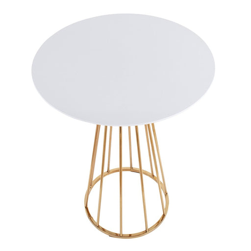 LumiSource Canary Counter Table in Gold Steel/White MDF