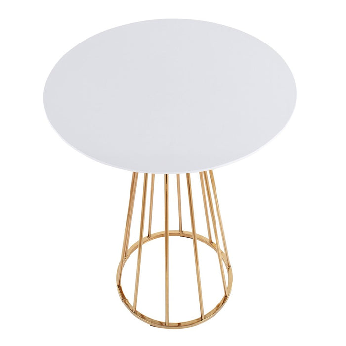 LumiSource Canary Counter Table in Gold Steel/White MDF