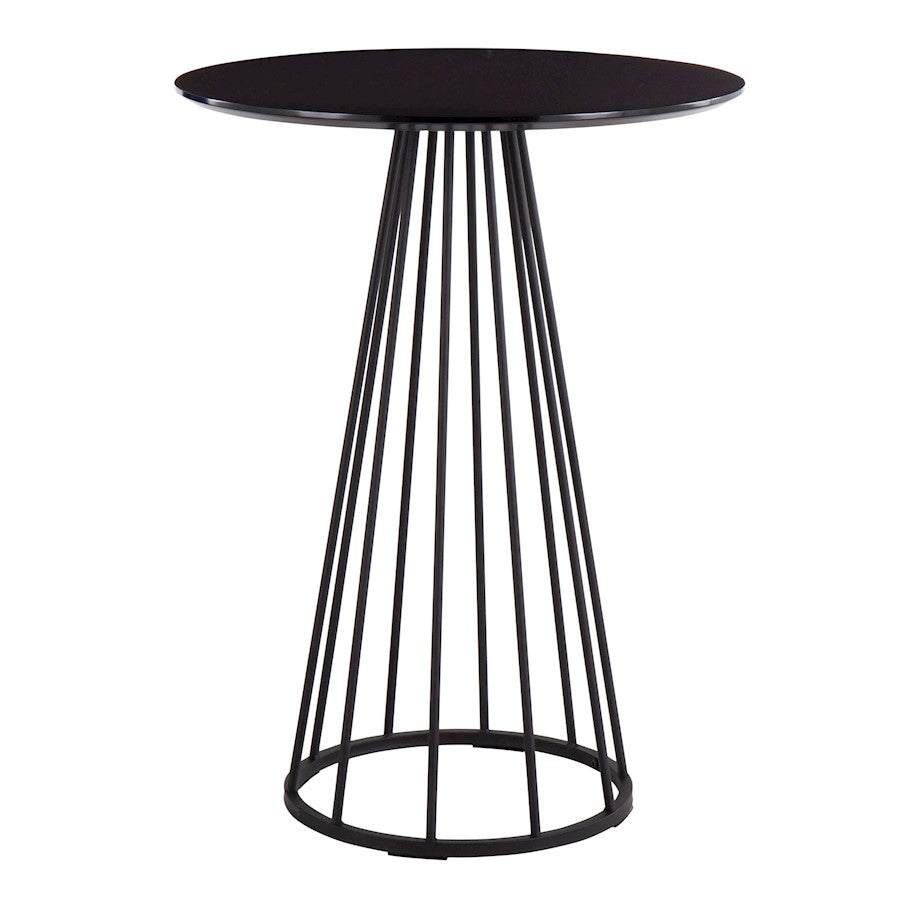 LumiSource Canary Counter Table in Black Steel/Black MDF - T36-CANARY2BKBK