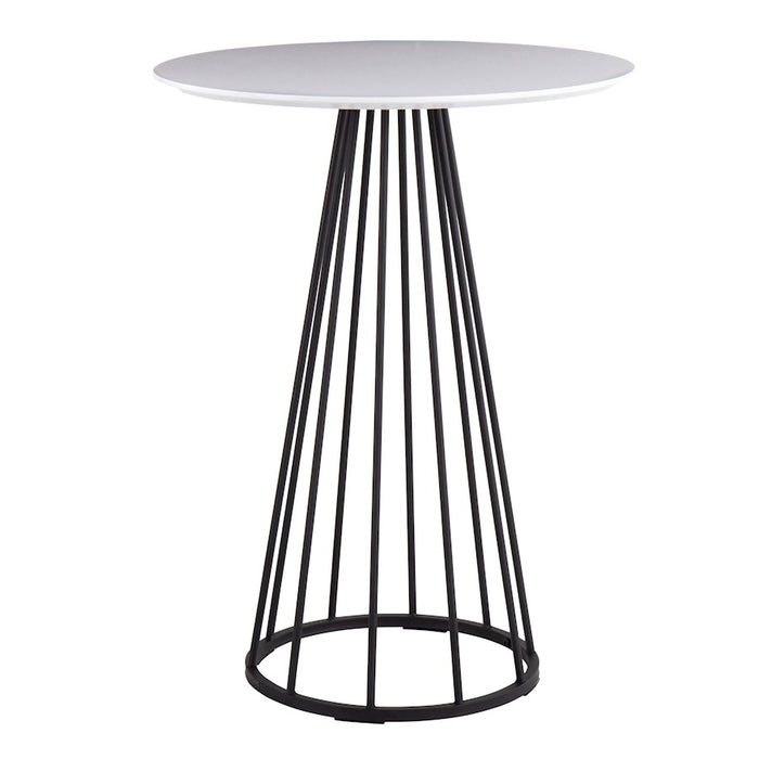 LumiSource Canary Counter Table in Black Steel/White MDF - T36-CANARY2BKW