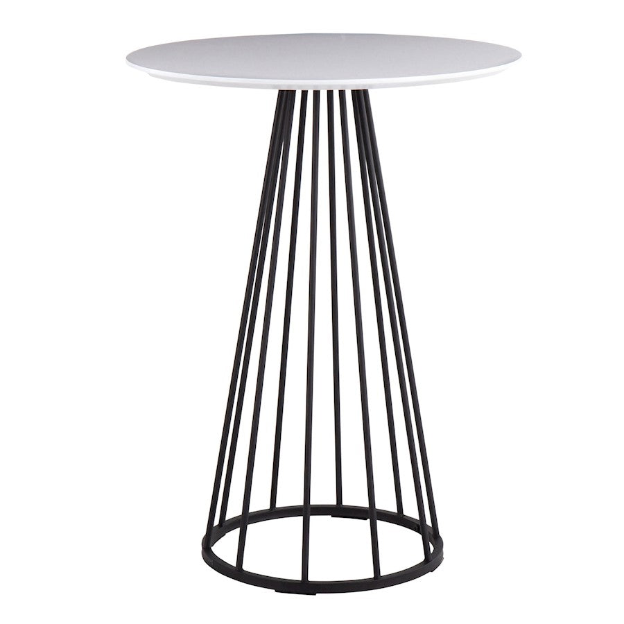 LumiSource Canary Counter Table in Black Steel/White MDF - T36-CANARY2BKW