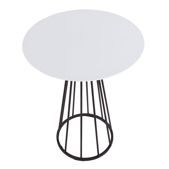 LumiSource Canary Counter Table in Black Steel/White MDF