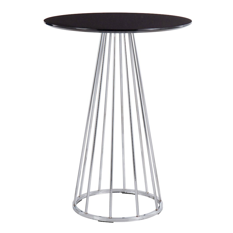 LumiSource Canary Counter Table in Chrome/Black MDF - T36-CANARY2CHRMBK