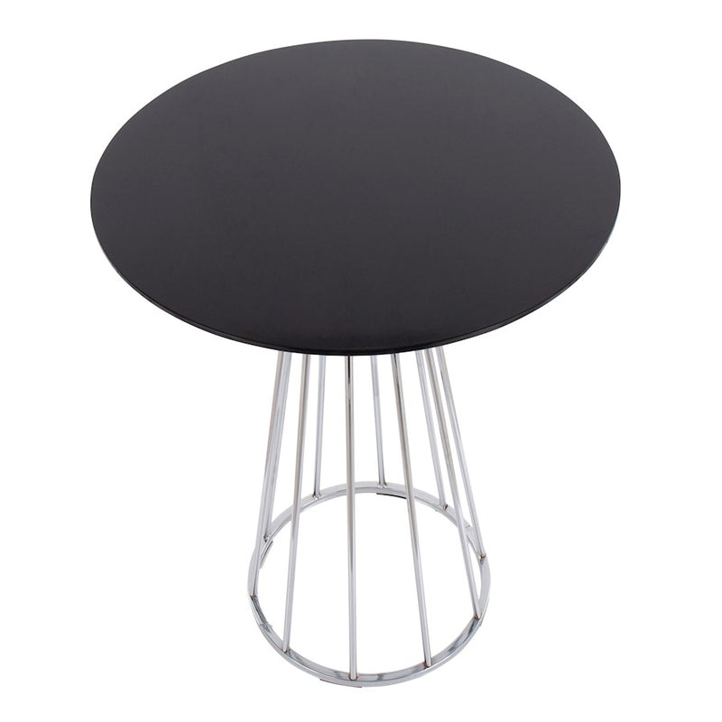 LumiSource Canary Counter Table in Chrome/Black MDF