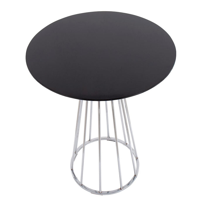 LumiSource Canary Counter Table in Chrome/Black MDF