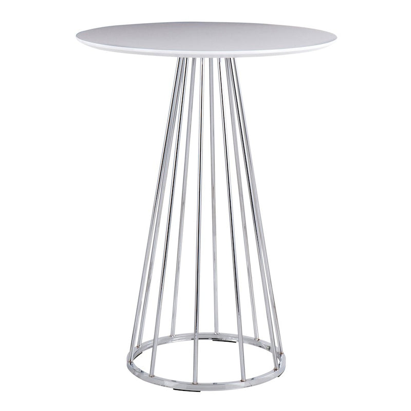 LumiSource Canary Counter Table in Chrome/White MDF - T36-CANARY2CHRMW