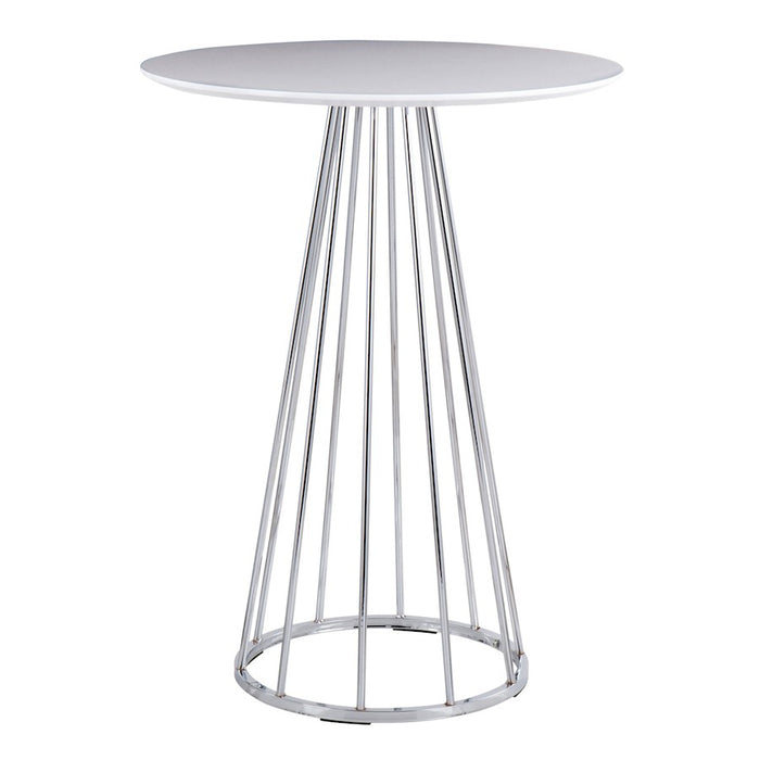 LumiSource Canary Counter Table in Chrome/White MDF - T36-CANARY2CHRMW