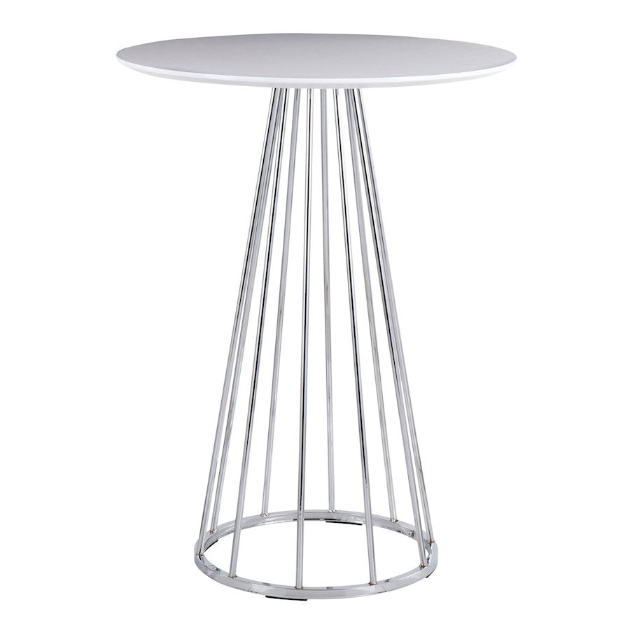 LumiSource Canary Counter Table in Chrome/White MDF - T36-CANARY2CHRMW